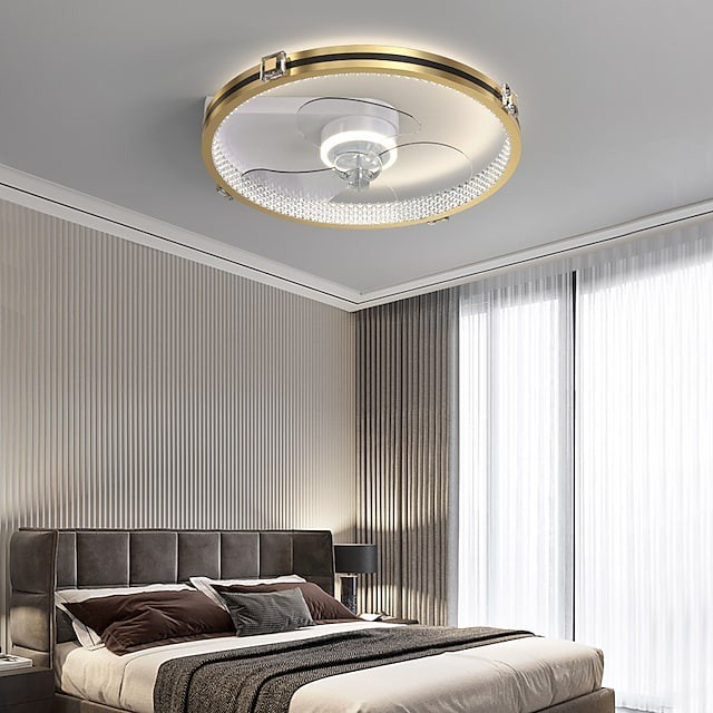 luz de teto 50cm círculo projeto ventilador de teto de alumínio estilo artístico estilo moderno elegante escovado eletrogalvanizado estilo nórdico