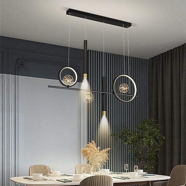 levou luz pendente 100cm lustre de projeto único com abamentos em alumínio pintado moderno