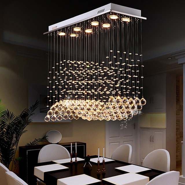 Lâmpada de cristal de 80cm de 8 luzes incluída projetoer lustre de cristal de metal galvanizado chique e moderno gu10