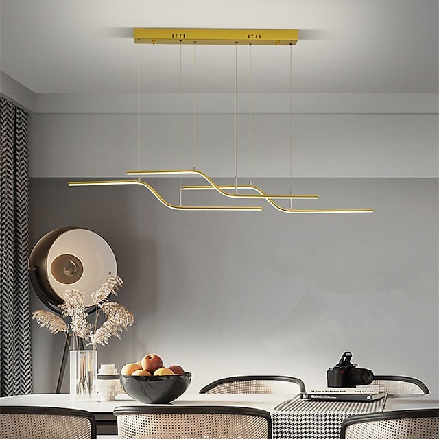 luz pendente luz da ilha da cozinha moderno ouro preto 120cm lustre de alumínio estilo artístico estilo moderno estilo moderno abamentos pintados com estilo