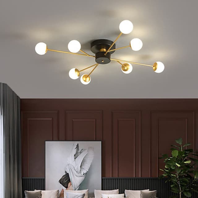 luz de teto lustre nórdico moderno 6 8 cabeças luzes embutidas de metal estilo artístico estilo moderno abamentos pintados com estilo