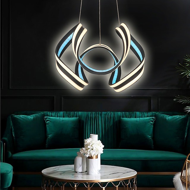 luzes pendentes nórdico novo lustre de Iluminação de duas cores simples moderno restaurante lustre espiral de moda de luxo Lâmpada de quarto criativo