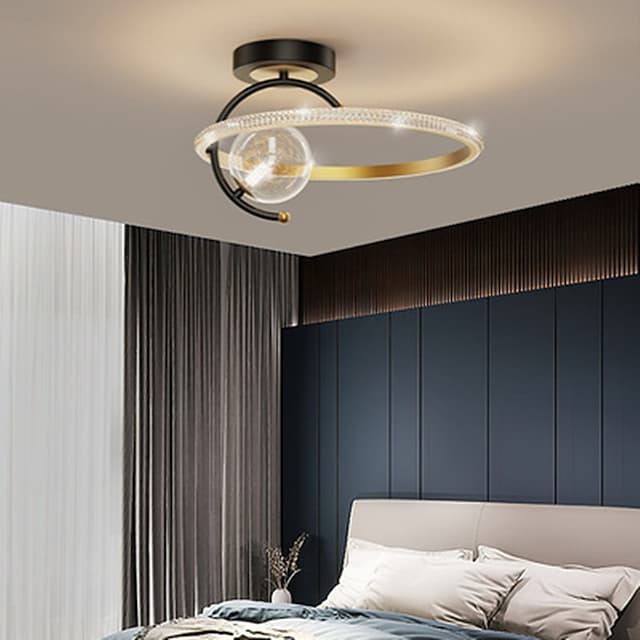 luz de teto nova Lâmpada de quarto simples e moderna nórdica ouro preto líquido vermelho criativo Lâmpada de teto