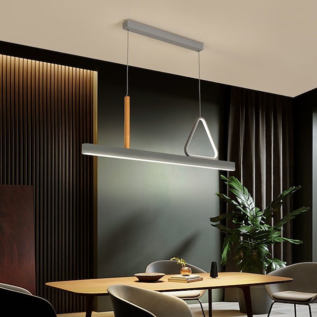 90cm pendente luz nórdica minimalista cinza geométrico ilha luz lustre arte projeto escritório criatividade personalizada sala de estar simples moderna Lâmpadas de sala de jantar