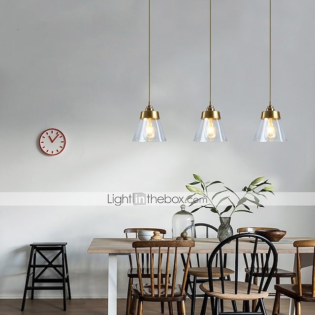 Lanterna pendente de 16 5cm com projeto de luz pendente de cone de vidro galvanizado moderno