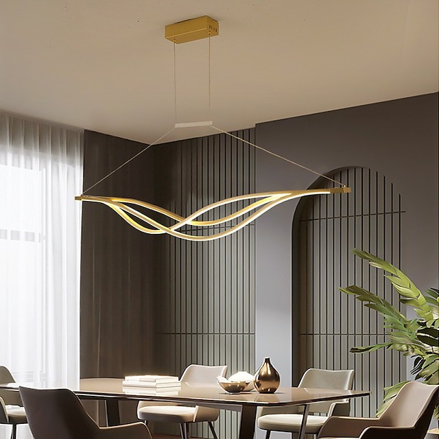 luz pendente luz moderna ilha de cozinha voando lustre 1-luz 100cm 120cm altura ajustável lustre sala de estar Iluminação lustre ouro preto 110v 220v