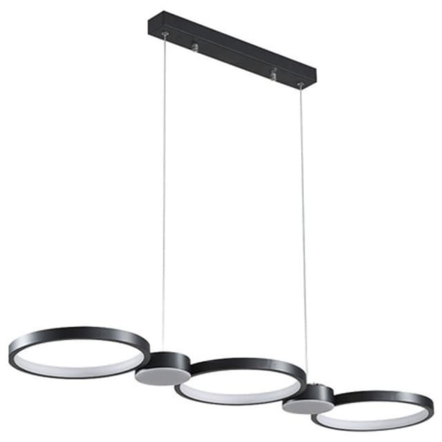 pendente luz ilha de cozinha círculo de luz projeto do anel preto 95cm lustre de metal estilo artístico estilo moderno abamentos pintados com estilo