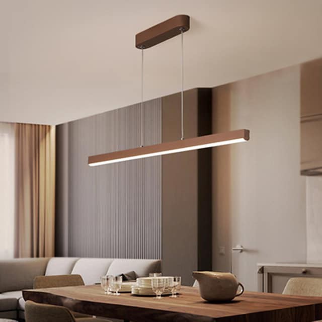 luz pendente linear luz de ilha de cozinha luz de escritório 1 cabeça 2 cabeças lustre de alumínio estilo moderno abamentos pintados com estilo