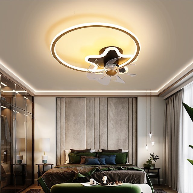 luz de ventilador de teto moderna estrela círculo preto ouro preto branco 45cm 55cm alumínio estilo vintage estilo moderno clássico revestimentos pintados estilo nórdico