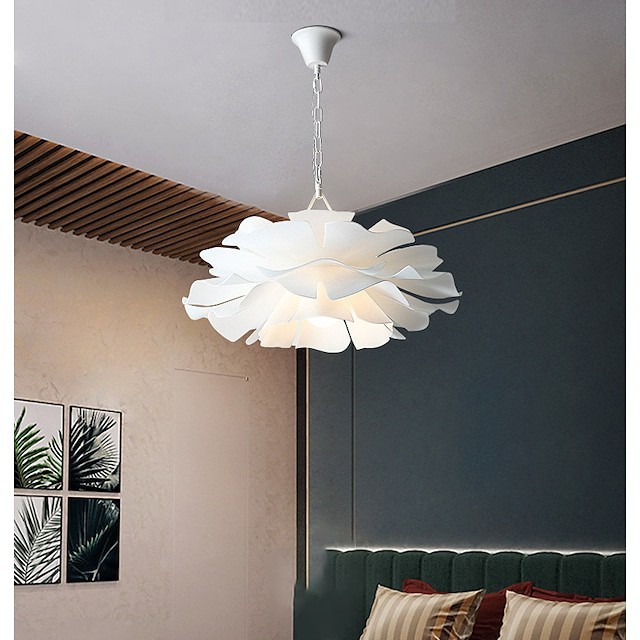 luz pendente moderno branco 55cm único metal sala de estar sala de jantar quarto