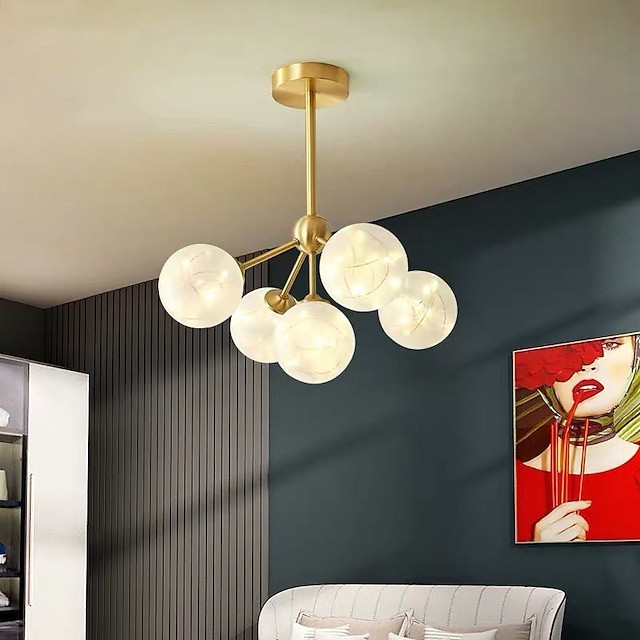 43cm luz pendente moderno globo nórdico projeto sala de estar quarto luzes embutidas cobre latão