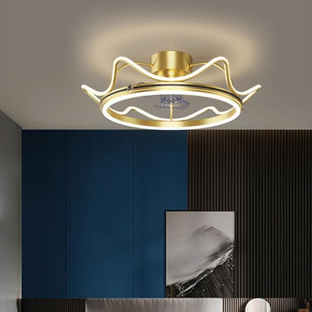 luz de teto 50 60cm círculo projeto ventilador de teto metal estilo moderno elegante coroa pintada abamentos moderno