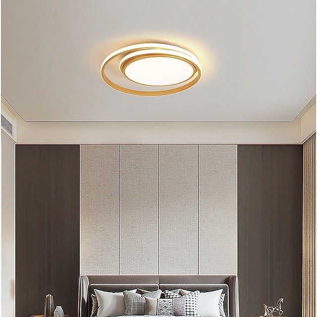 50cm luz de teto moderna nórdica ouro círculo projeto quarto sala de estar luzes embutidas de metal