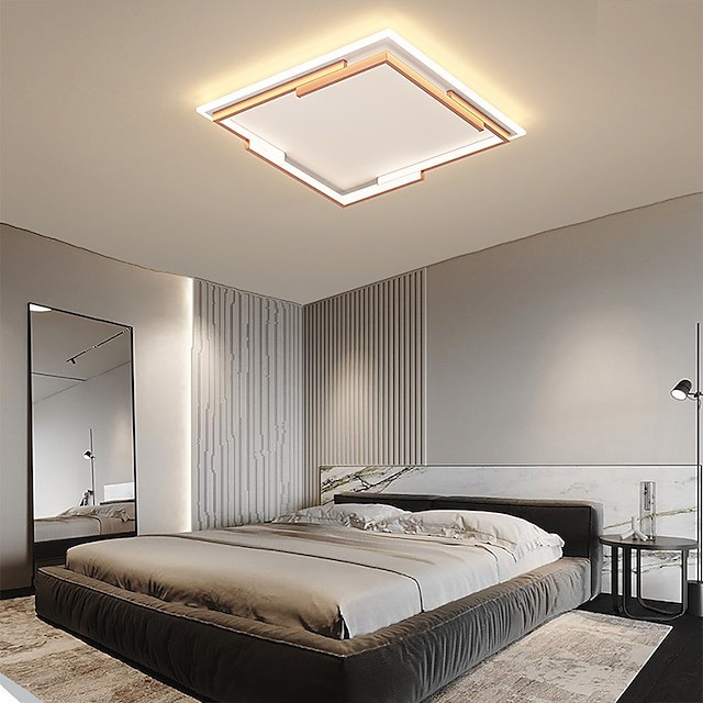 luz de teto 45cm projeto quadrado dimerizável luzes embutidas estilo artístico rílico estilo formal estilo moderno preto artístico estilo nórdico