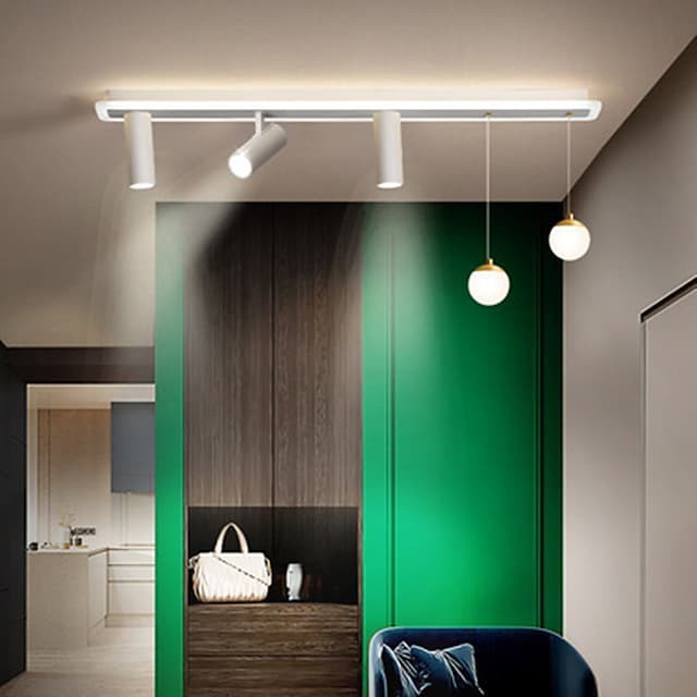 luz de teto com spot light alpendre moderno branco 80cm 100cm projeto único lustre de metal estilo artístico estilo moderno abamentos pintados com estilo