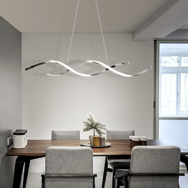 levou luz pendente 90 110cm ilha projeto luz pendente liga de alumínio estilo moderno cromado geométrico moderno