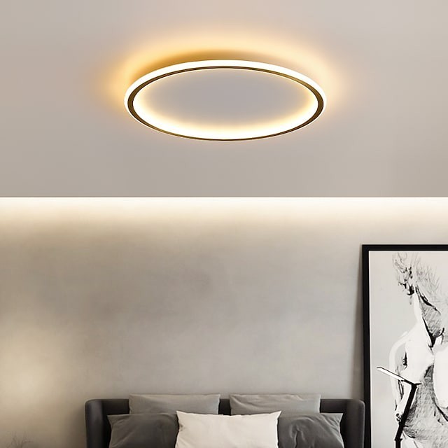 luz de teto 40 50cm círculo projeto montagem embutida luzes cobre metal básico latão estilo nórdico