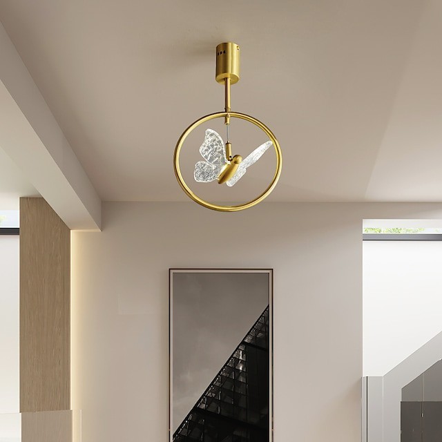 luz pendente 25cm círculo projeto semi-embutido luzes cobre metal latão estilo nórdico