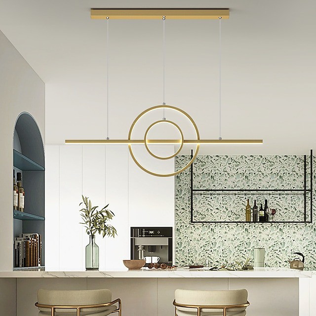 luz pendente moderno simples restaurante lustre new nordic bar lustre personalidade criativa frente mesa círculo linha lustre