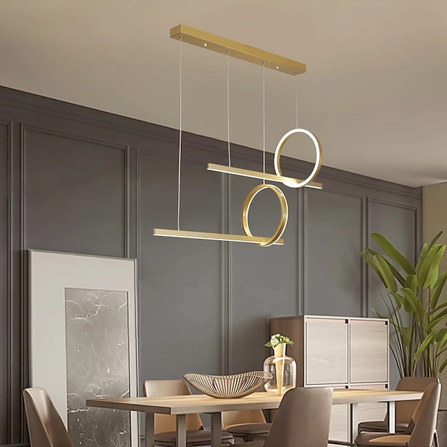 luz pendente luz de ilha de cozinha ouro preto 110cm cluster linha projeto formas geométricas luz pendente alumínio estilo moderno abamentos geométricos pintados
