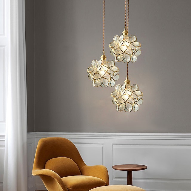 20cm luz pendente flor nórdica moderna projeto único vidro luz de cabeceira sala de jantar bar loja sala de estar galvanizada